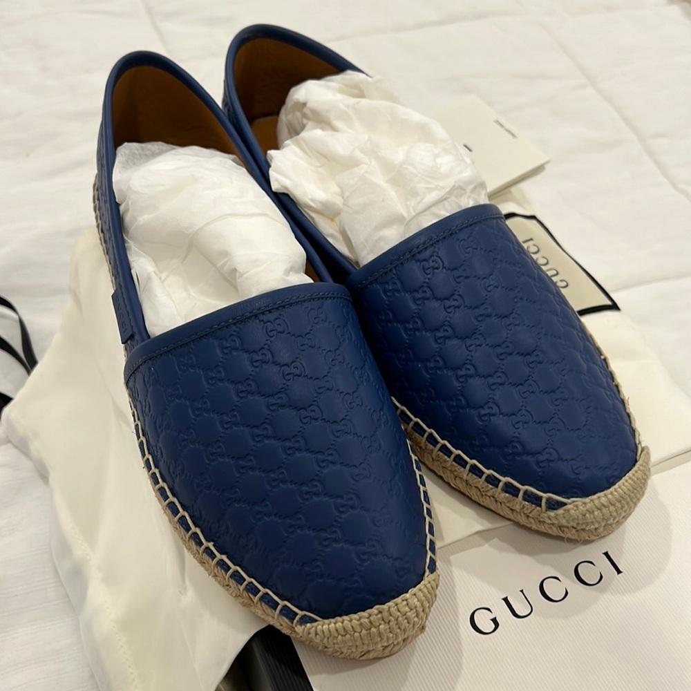 Blue Gucci logo espadrilles - never worn